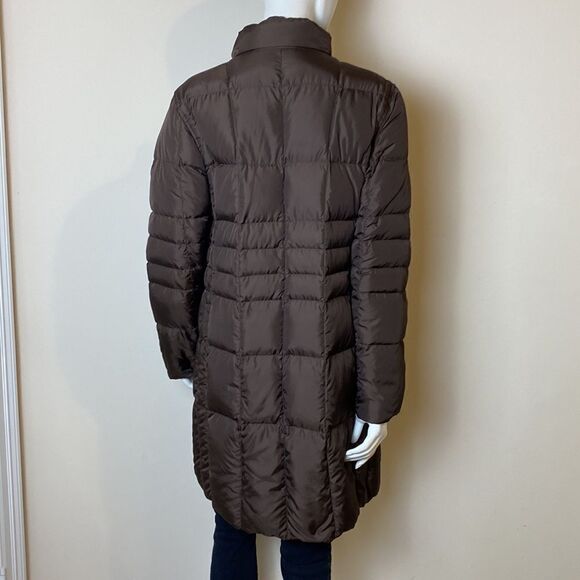 Land’s End Down Down Puffer Coat Zip and Snap Closure  Brown NWOT Medium… - Picture 3 of 12